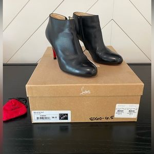 Christian Louboutin Belle 85 Calf Black Leather Bootie